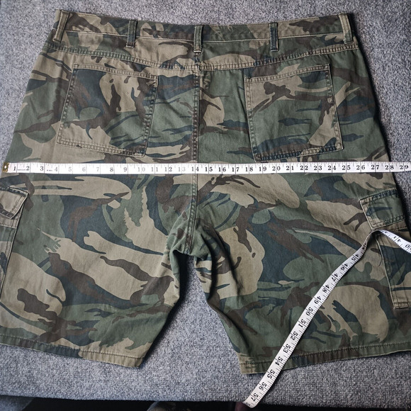 Camouflage Cargo Shorts Men Size 44 Big Tall Tactical Outdoor Grunge Woodland - Picture 8 of 12